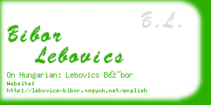 bibor lebovics business card